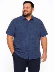   NM extra elasztikus extra r.u ing - Sötétkék aprómintás Extra méret